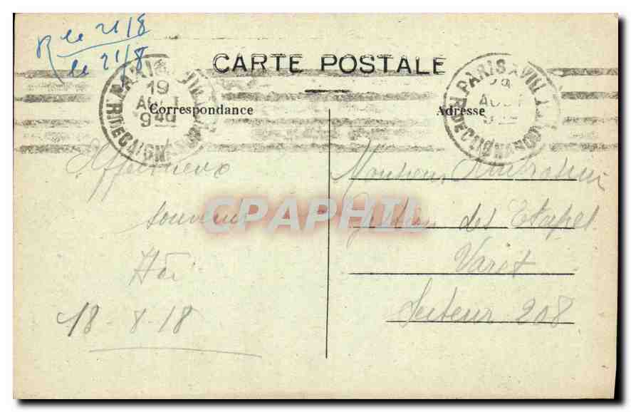CPA Paris Eglise de la Madeleine La premiere pierre ful posee par Louis XV  — Rückseite