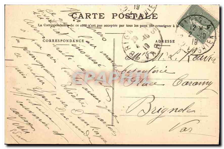 CPA Paris Eglise de la Trinite  — Verso