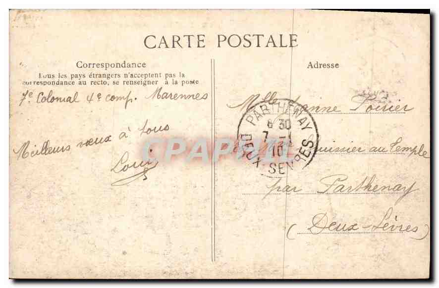 CPA Paris Arc de Triomphe de l'Etoile  — Rückseite