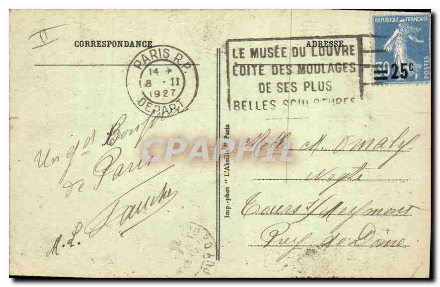 CPA Paris Eglise St Vincent de Paul  — Verso