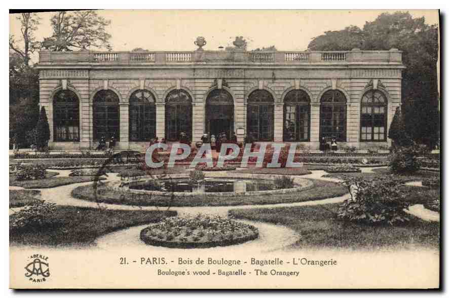 CPA Paris Bois de Boulogne Begatelle l'Orangerie 