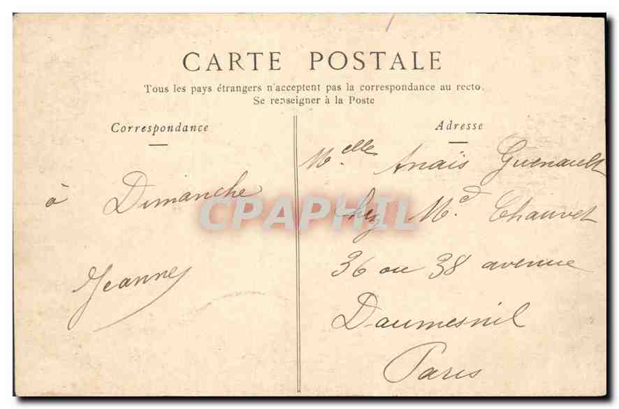 CPA Paris Le Jube de Saint Etienne du Mont  — Rückseite
