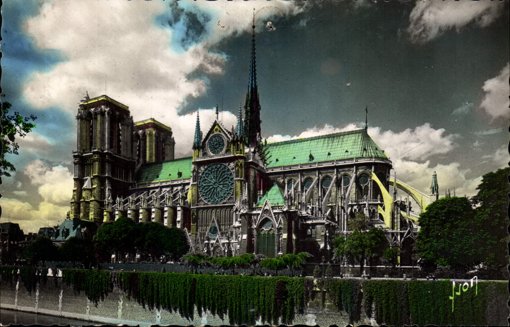 CPA Paris en Flanant Notre Dame et le square de l'Archeveche 