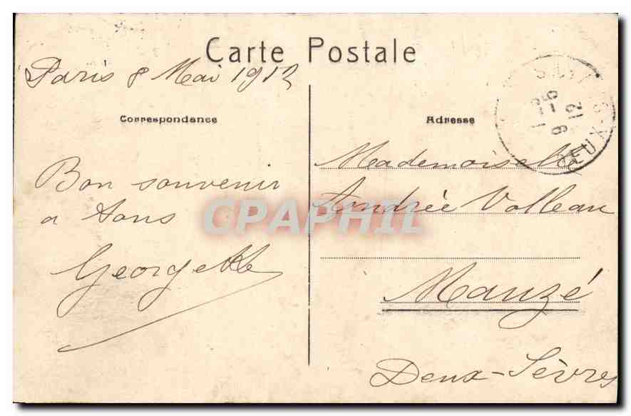 CPA Paris Le Pont d'Arcole et l'Hotel de Ville  — Verso