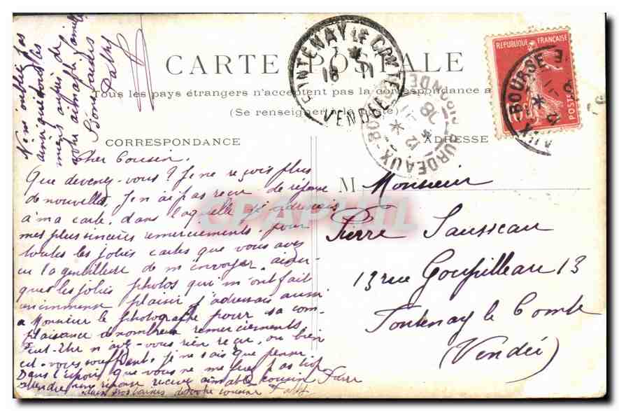 CPA Paris Place de la Bastille  — Rückseite