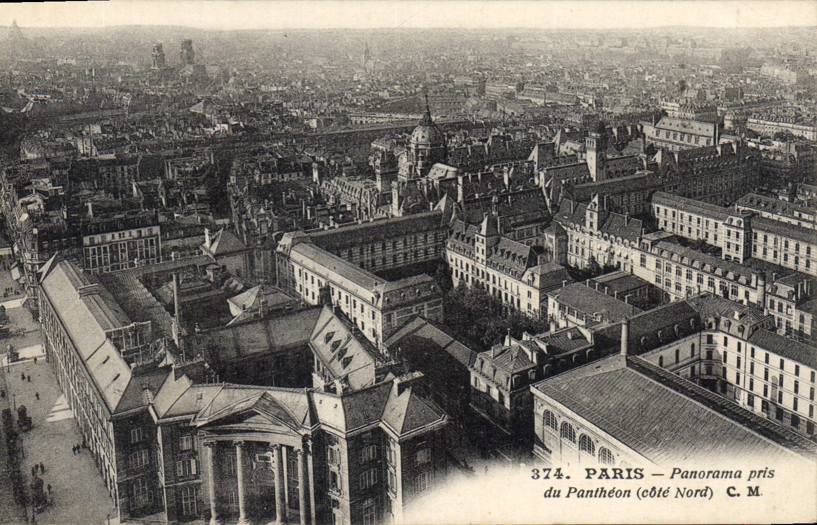 CPA Paris Panorama pris du Pantheon Cote Nord 