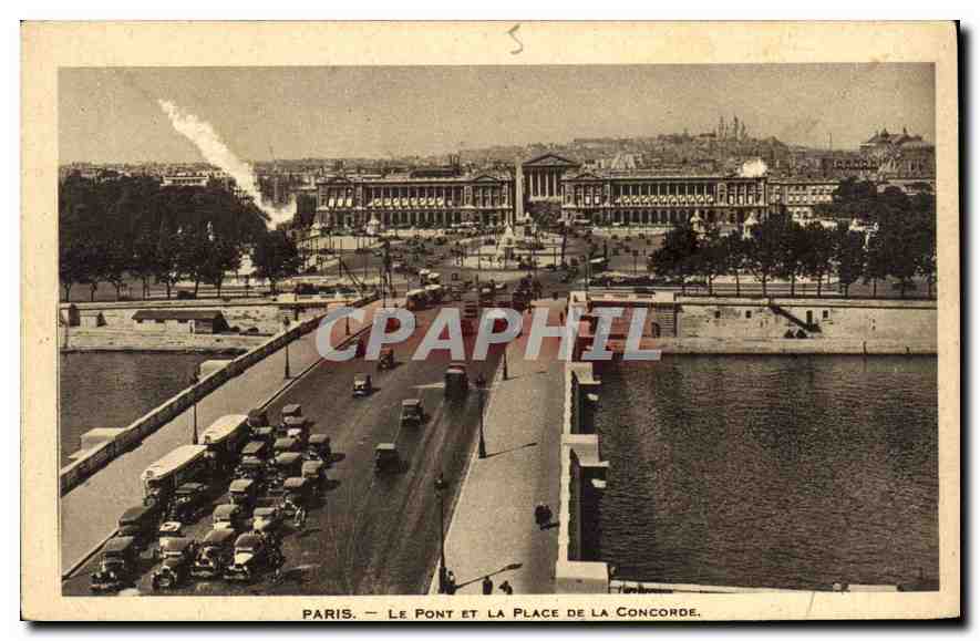 CPA Paris Le pont et la Place de la Concorde 