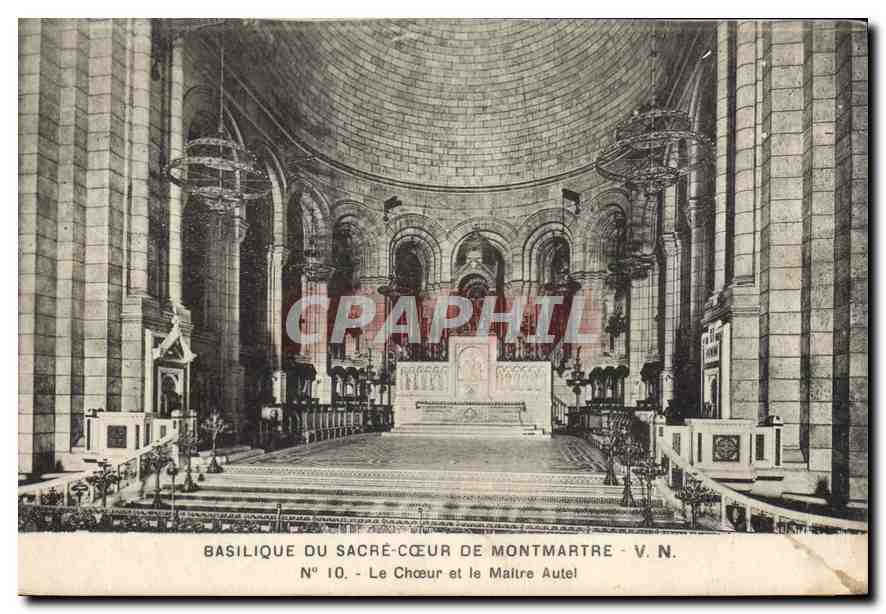 CPA Paris Basilique du Sacre Coeur de Montmartre Le Choeur et le Maitre Autel 