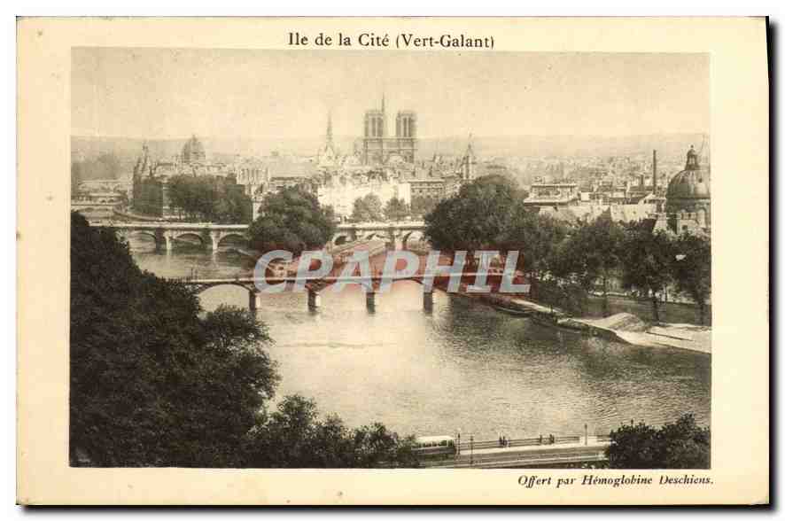 CPA Ile de la Cite Vert Galant Offert par Hemoglobine Deschiens 