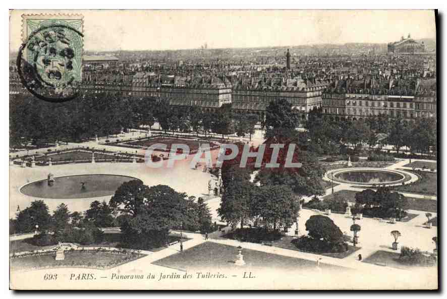 CPA Paris Panorama du Jardin des Tuileries 