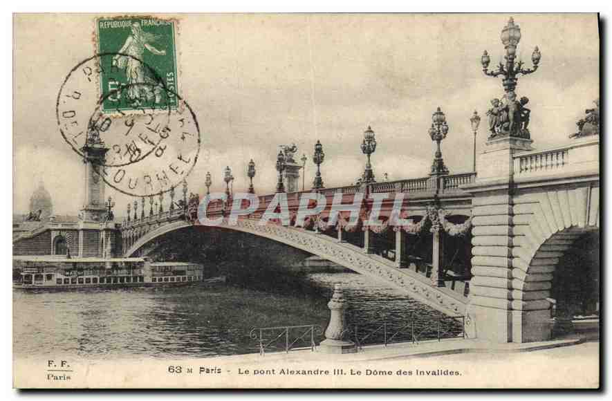 CPA Paris Le pont Alexandre III Le Dome des Invalides 