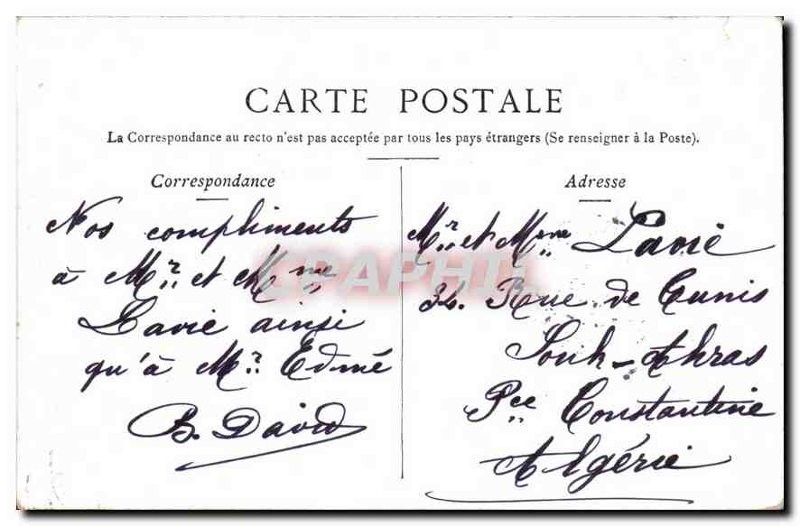 CPA Paris Le Palais de Justice en la Ste Chapelle  — Verso