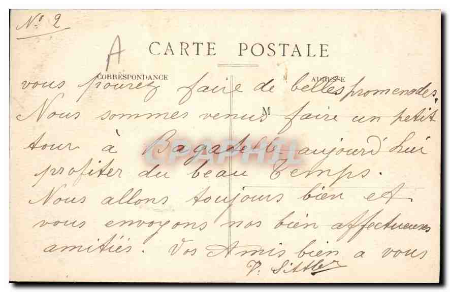 CPA Paris Bois de Boulogne Bogatelle l'Orangerie  — Rückseite