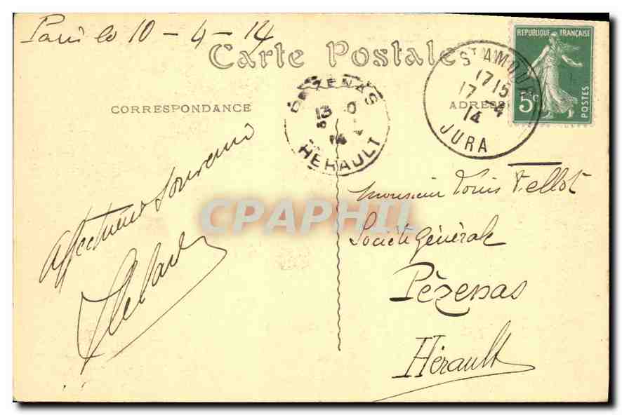 CPA Paris la Madeleine  — Rückseite