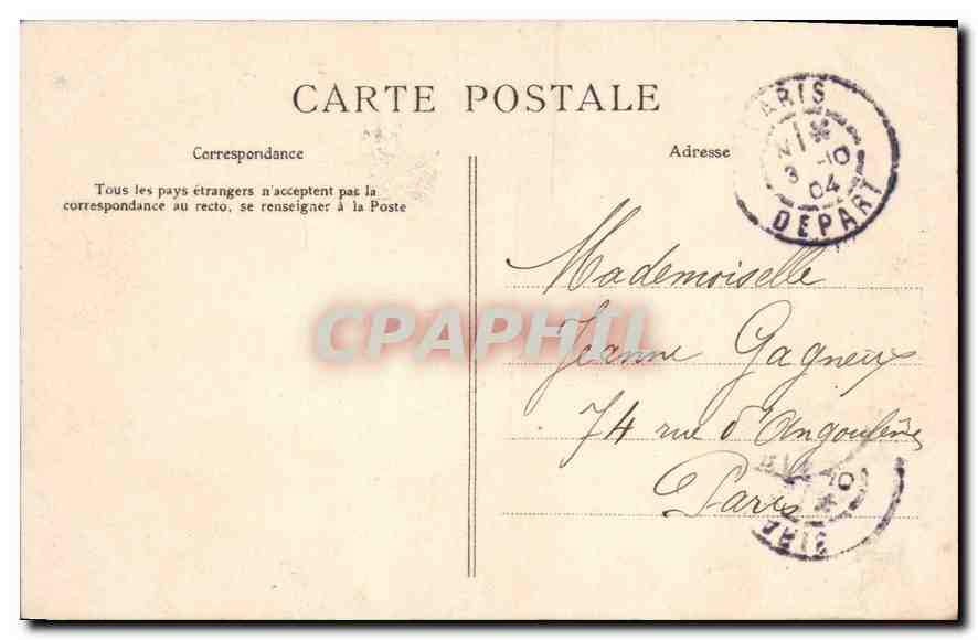 CPA Paris Buttes Chaumont Pont suspendu  — Rückseite