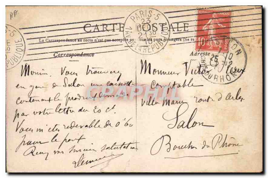 CPA Paris Boul Sebastopol et Place du Chatelet  — Rückseite
