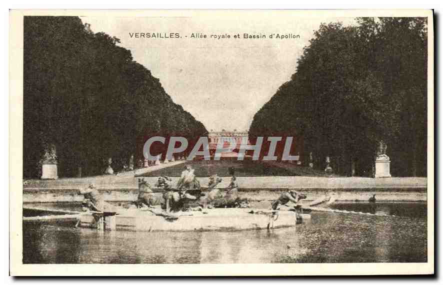 CPA Versailles Allee Royale et Bassin d'Apollon 