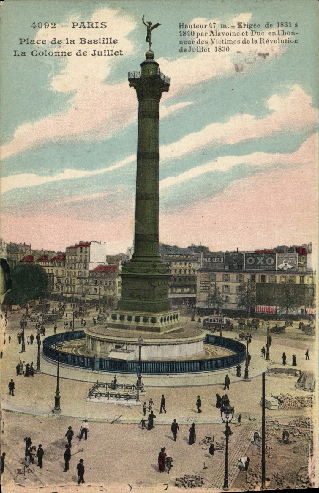 CPA Paris Place de la Basilique la Colonne de Juillet 