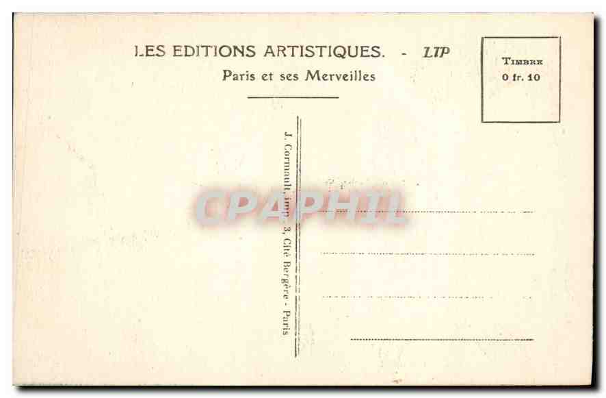 CPA Paris la Tour St Jacques  — Rückseite