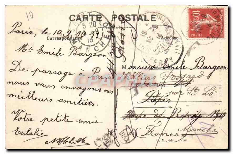 CPA Paris Place de la Republique  — Rückseite