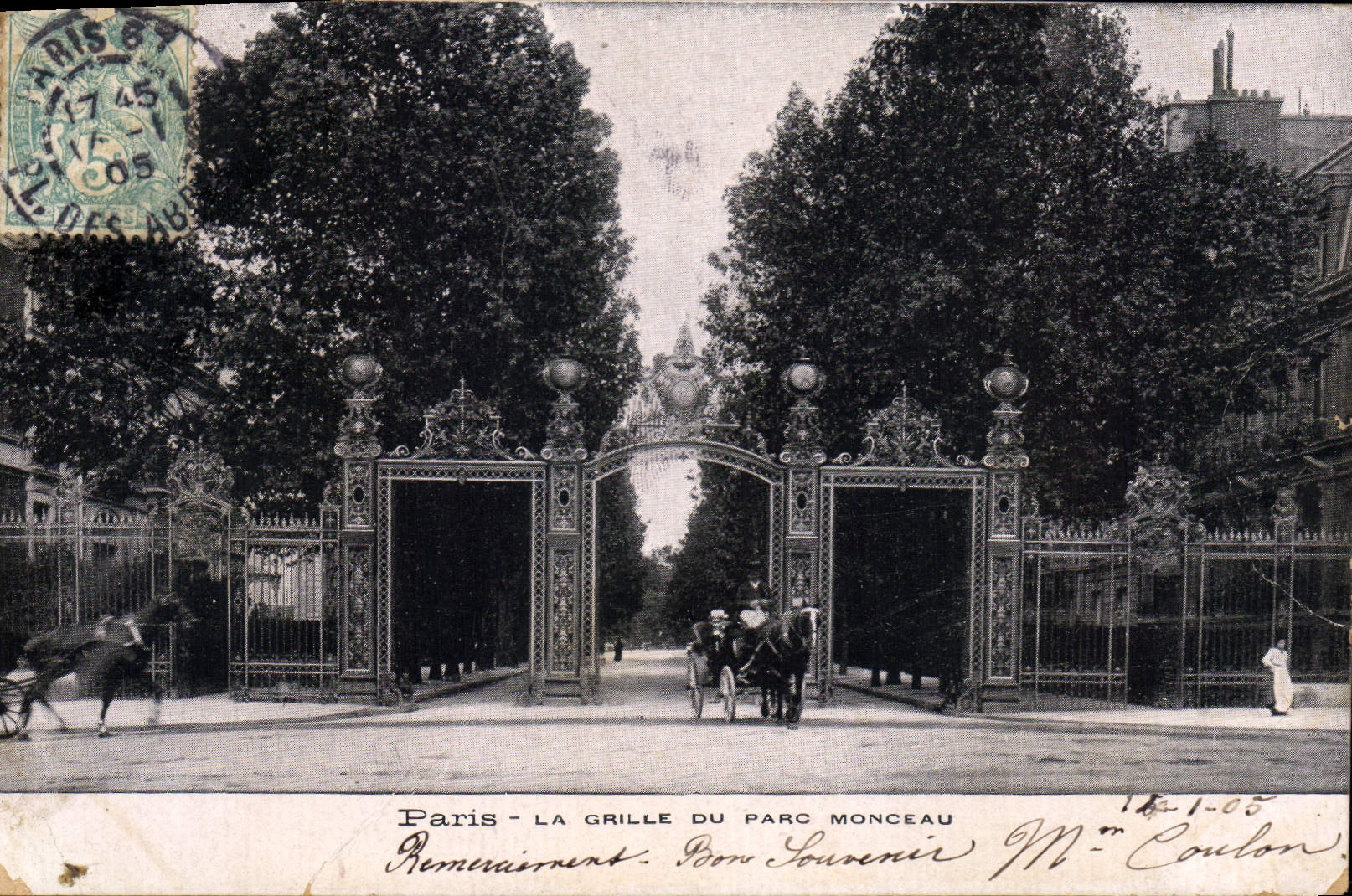 CPA Paris la Grille du Parc Monceau 