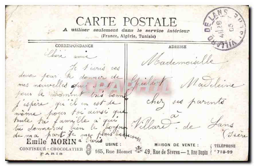 CPA Paris Place de la Concorde  — Rückseite