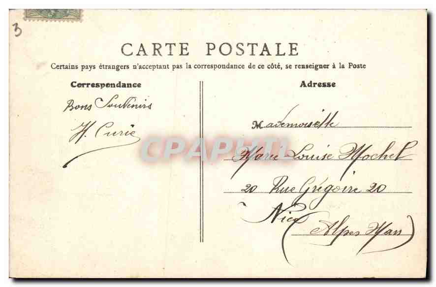 CPA Paris la Conciergerie Palais de Justice  — Verso