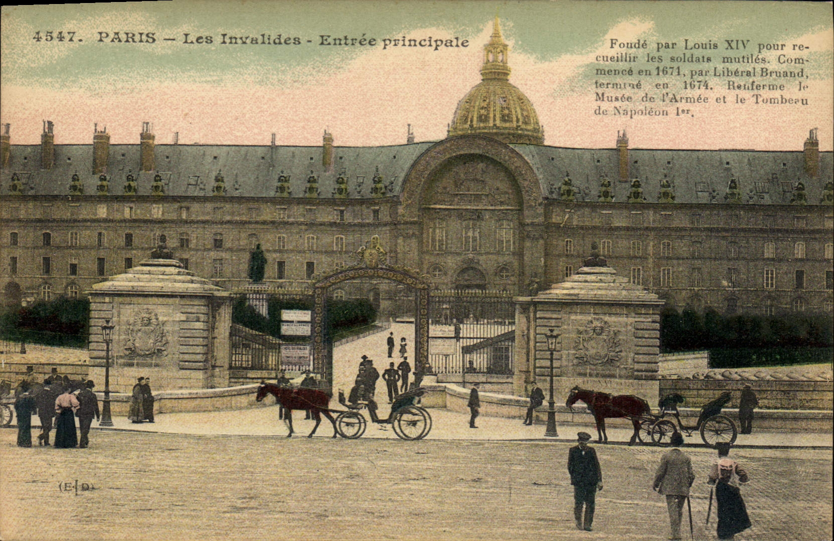 Paris — Les Invalides — Entrée principale — Éditeur E. Le Dabay, Paris, n° 4547