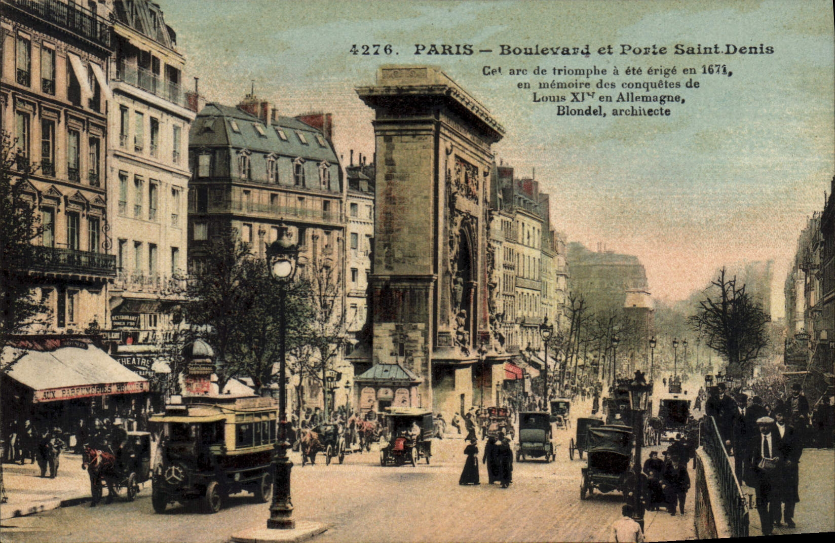 Paris — Boulevard et Porte Saint-Denis — Éditeur J. & L. Bédy, Paris, n° 4276