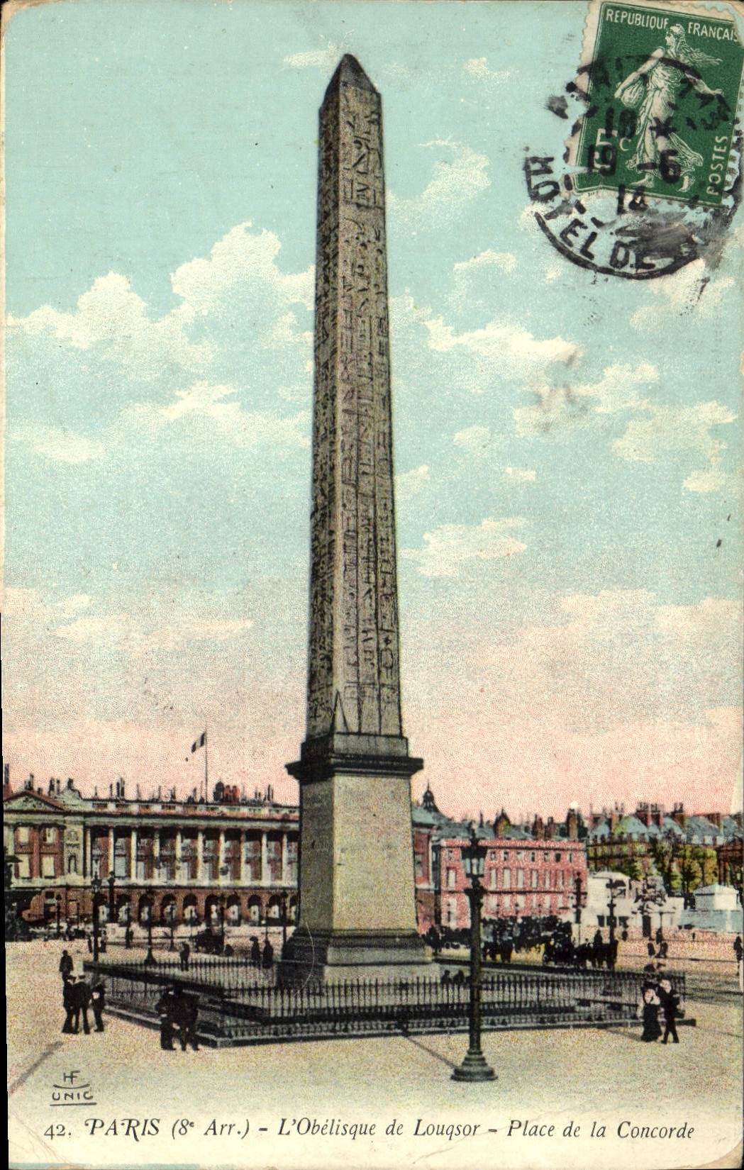 CPA Paris 8e arr l'Obelisque de Louqsor place de la Concorde 