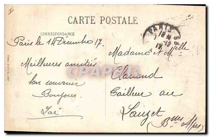 CPA Paris VIIIe la place de la Concorde et la Fontaine de N vue sur le Ministere de la Marine l'Auto — Verso