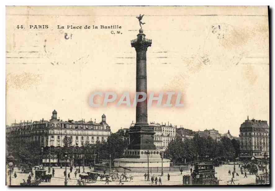 CPA Paris la Place de la Bastille 
