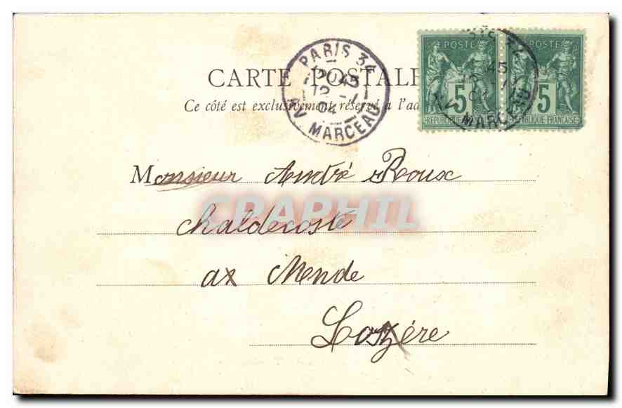 CPA Paris jardin du Trocadero  — Rückseite