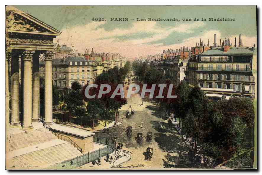 CPA Paris les Boulevard vue de la Madeleine 