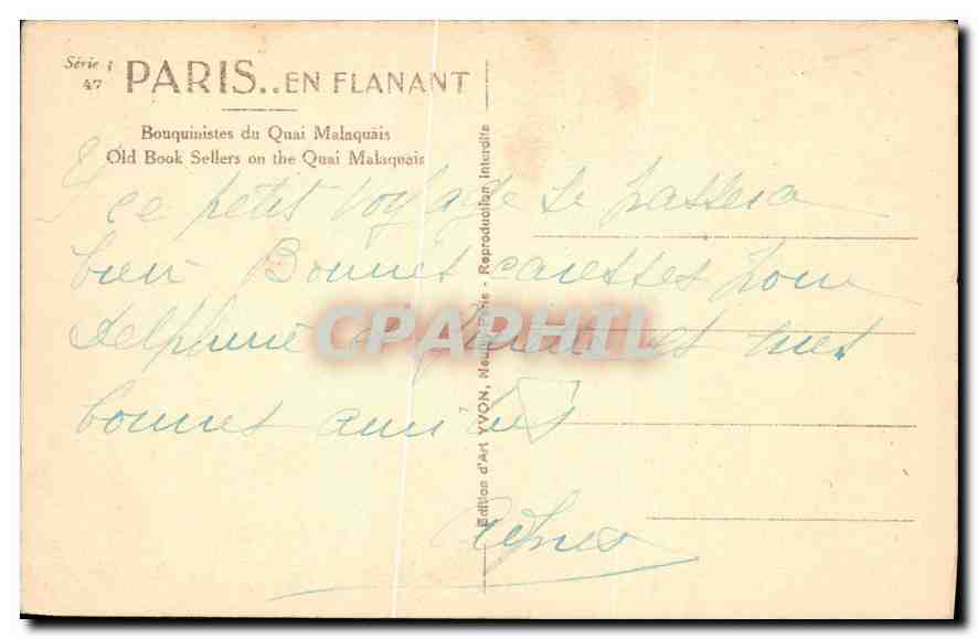 CPA Paris en flanant Bouquinistes du Quai Malaquais  — Rückseite