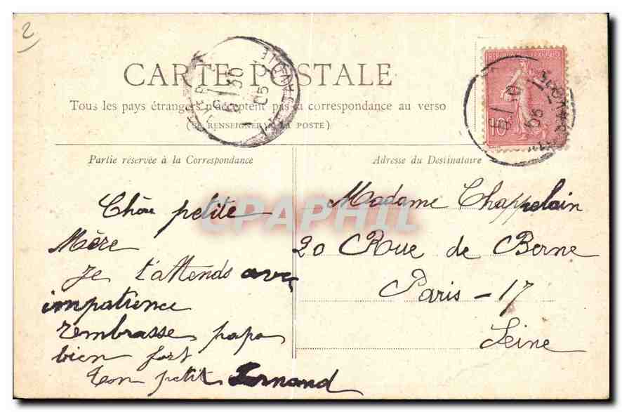 CPA Collection petit Journal Paris l'Arc de Triomphe  — Rückseite