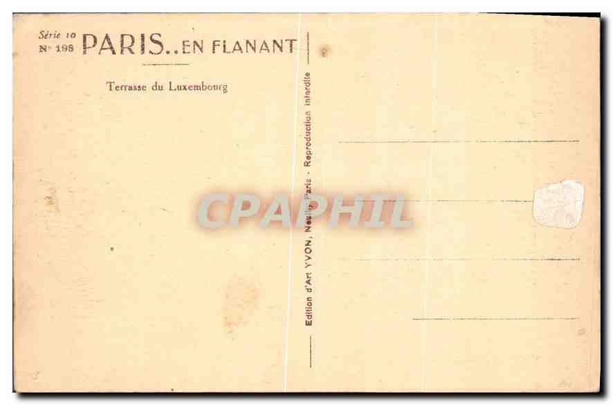 CPA Paris en flanant Terrasse du Luxembourg  — Verso