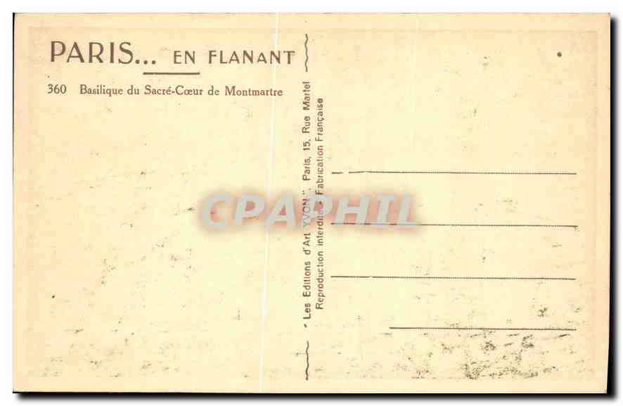 CPA Paris en flanant Basilique du Sacre Coeur de Montmartre  — Rückseite