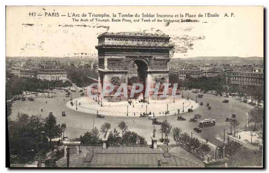 CPA Paris l'Arc de Triomphe la Tombe du Soldat Inconnu et la Place de l'Etoile 