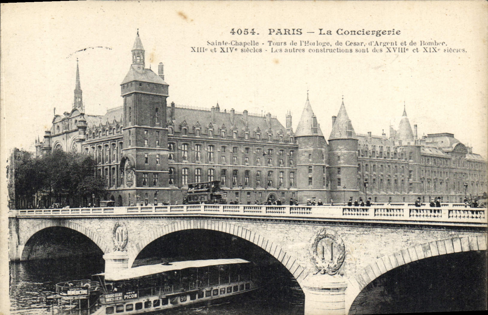 CPA Paris la Conciergerie Sainte Chapelle Tours de l'Horloge de Cesar d'Argent et de Bombee 