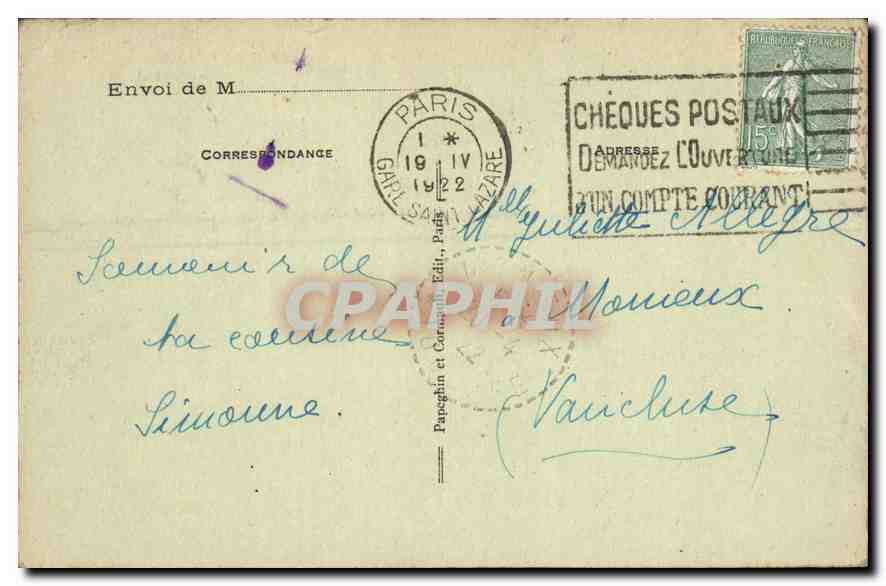 CPA Paris la Madeleine  — Rückseite