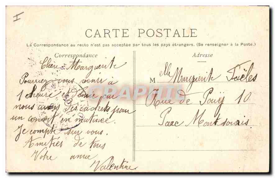 CPA Bois de Boulogne Mare d'Auteuil Pont rustique  — Rückseite