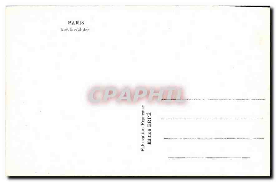 CPA Paris les Invalides  — Rückseite