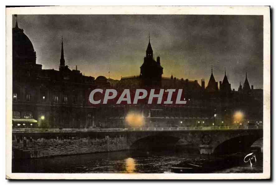 CPA Paris la Nuit Palais de Justice 