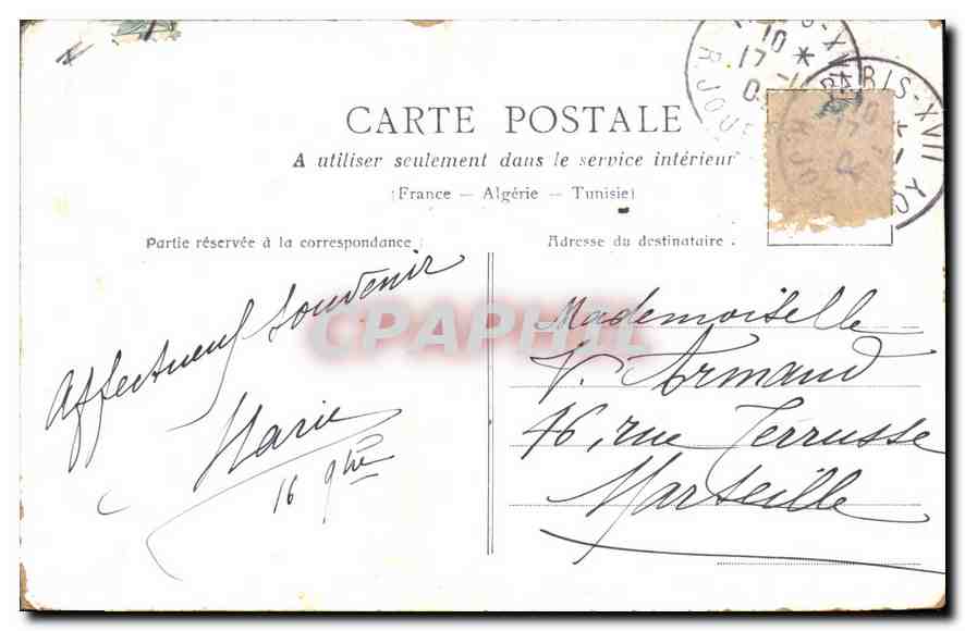 CPA Paris la Chambre des deputes  — Rückseite