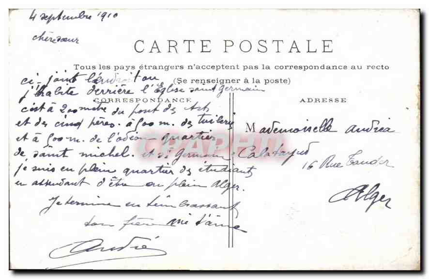 CPA Paris Eglise St Germain des Pres  — Verso