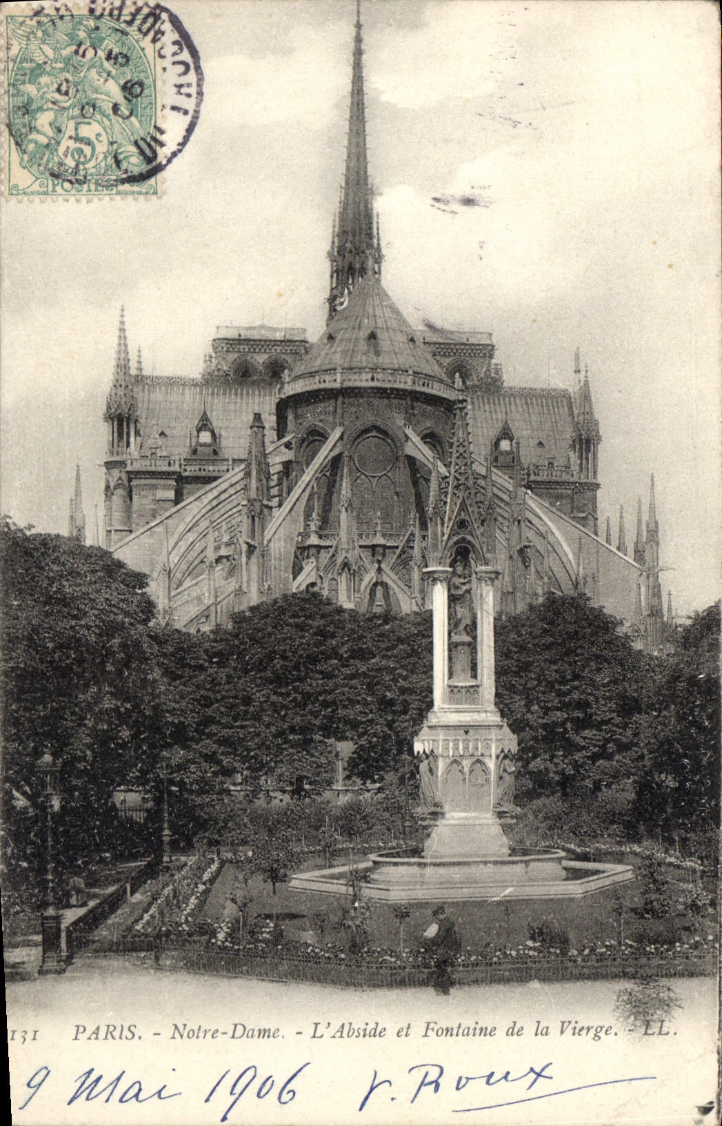 CPA Paris Notre Dame l'Abside et Fontaine de la Vierge 