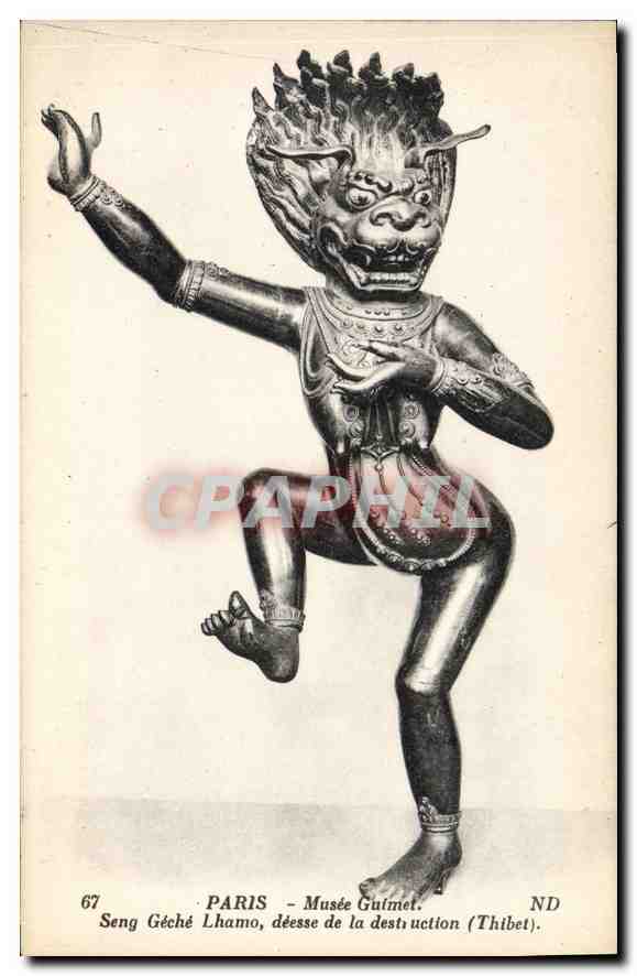 CPA Paris Musee Guimet Send Geche deesse de la destruction Thibet Tibet Chine China