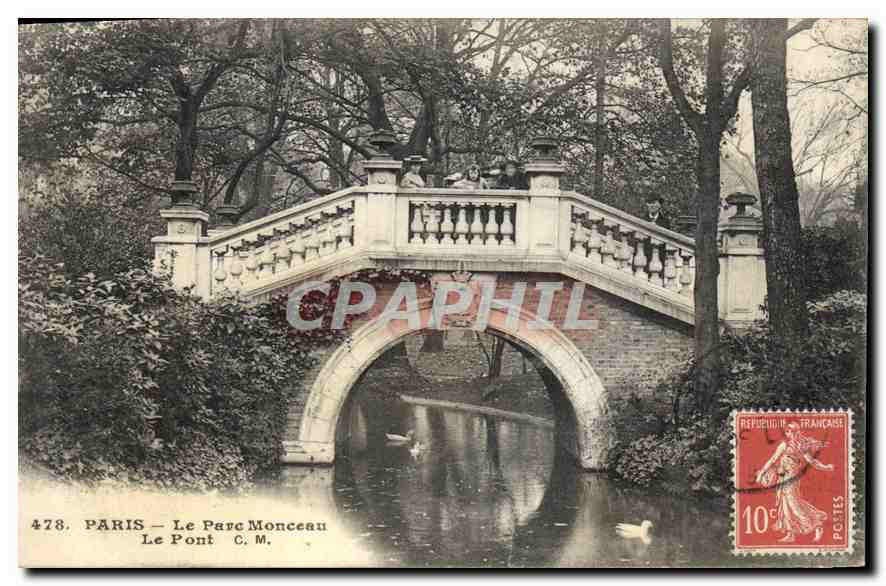 CPA Paris Le Parc Monceau Le Pont 