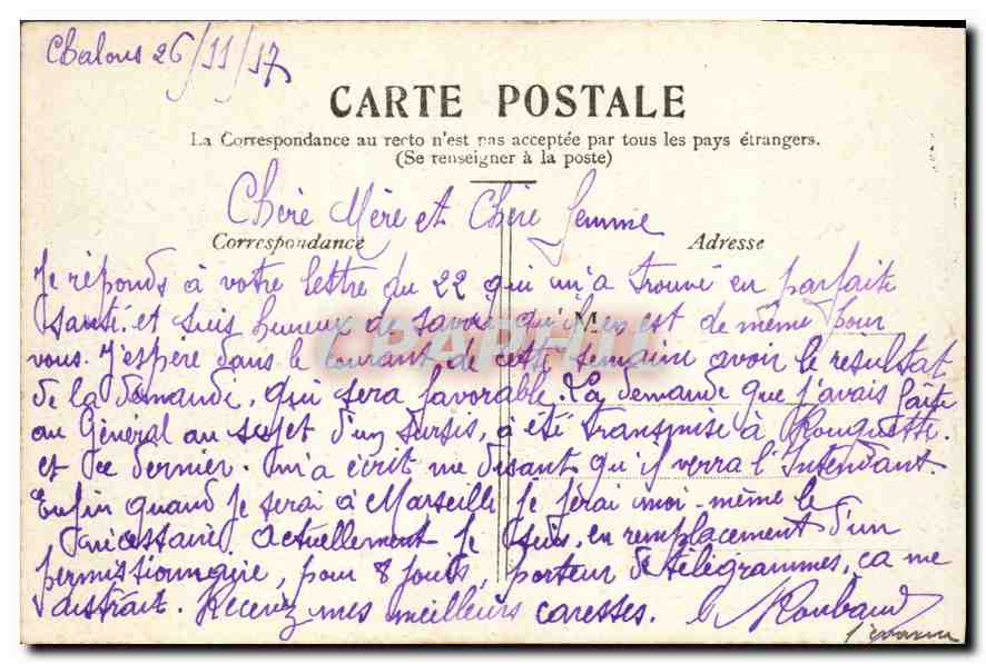 CPA Paris La Madeleine  — Verso